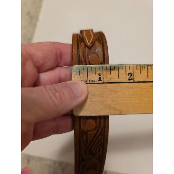 Vintage Ranger Style Tooled Genuine Saddle Leather Western Floral Womens Sz 30 main image 4